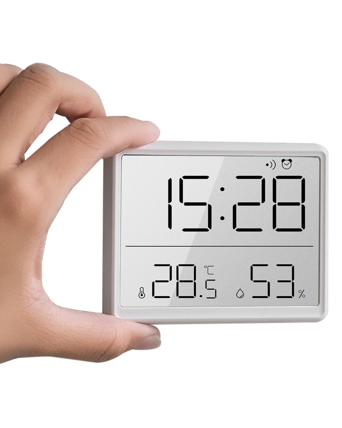 GooDay Smart Digital Alarm Clock, w/Magnetic Attraction, Indoor Temperature Humidity, HD Screen Hour Date, Battery Operated - Wh