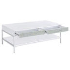 Steve Silver Mirage White Wood and Chrome 3-Piece Occasional Set