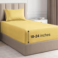 Extra Deep Pocket Twin Xl Sheets - 3 Piece Breathable & Cooling Bed Sheets - Hotel Luxury Bed Sheet Set - Soft, Wrinkle Free & Comfy - Easily Fits Extra Deep Mattresses - Deep Pocket Yellow Sheets Set