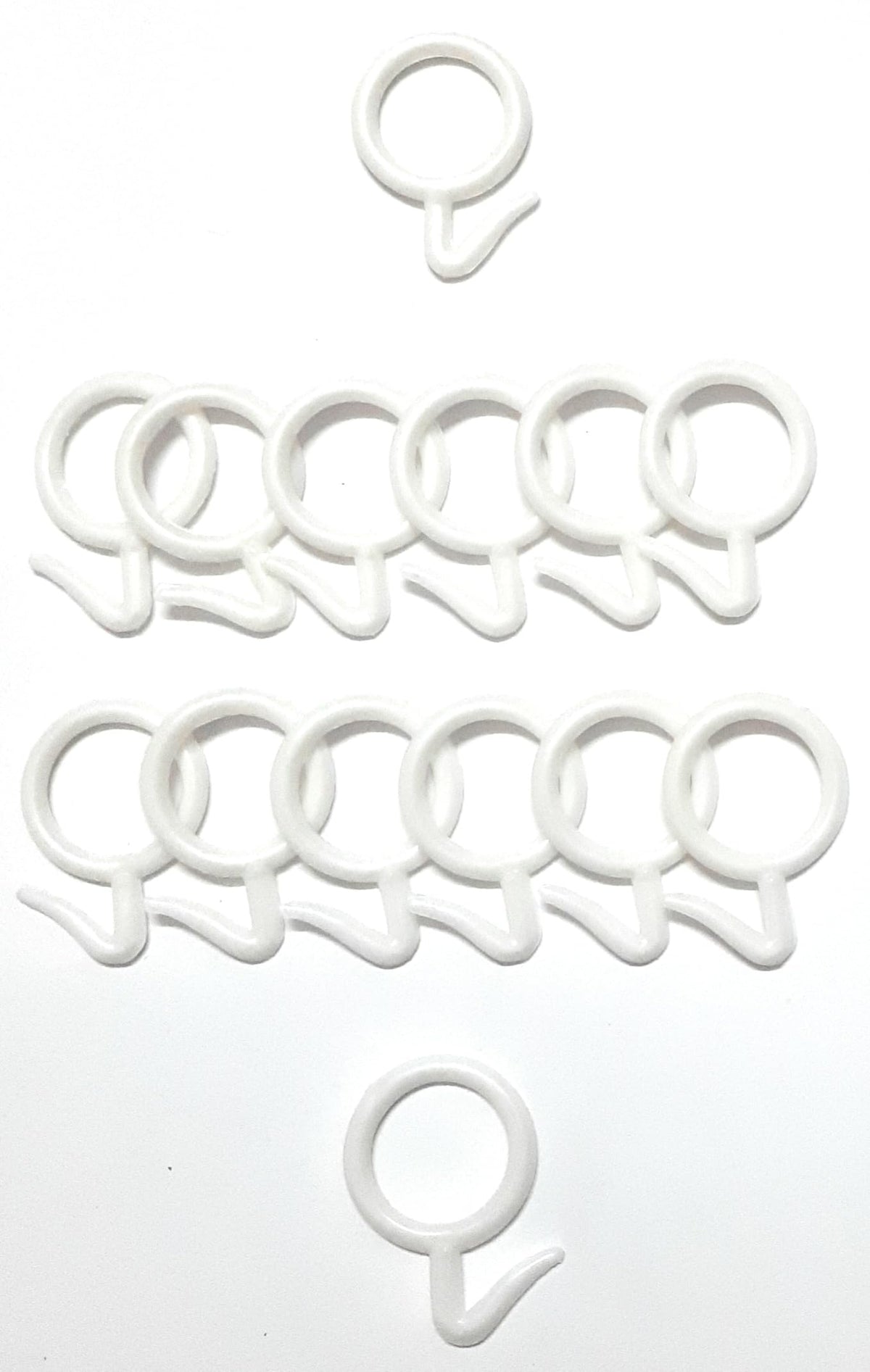 Aurora Plastic Glossy Curtain Rings for Window Curtains, Door Curtains, Bathroom Curtains and Other Multipurpose Usage (White 1.