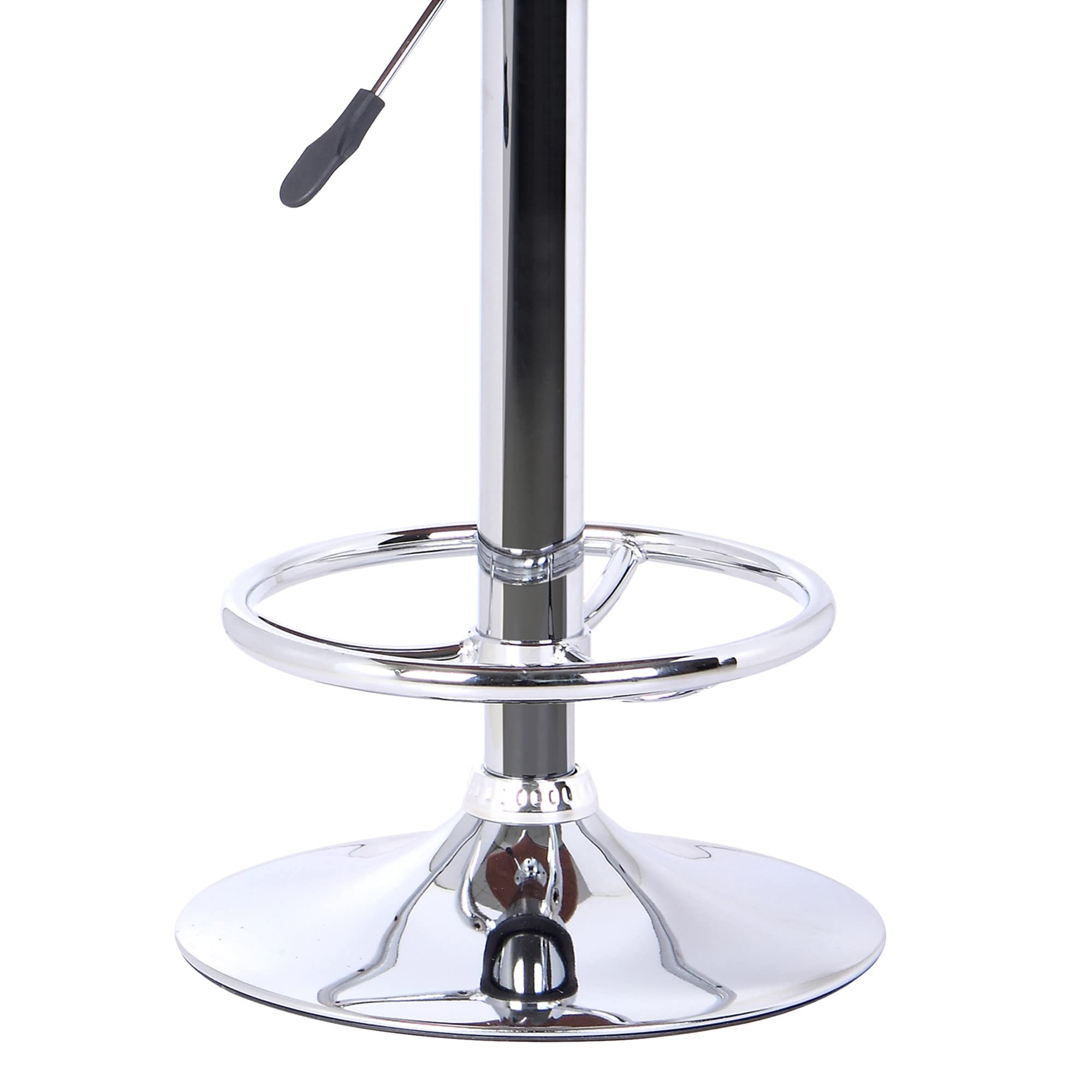 HomeRoots Chrome, Wood, Faux Leather/Leatherette 26' Black Faux Leather Chrome Finished Bar Stool
