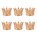 BTGLLAS Set of 6 Crown Glass Tealight Candle Holder,Votive Candle Holders for Wedding, Party, Home Decoration, Jewelry Storage T