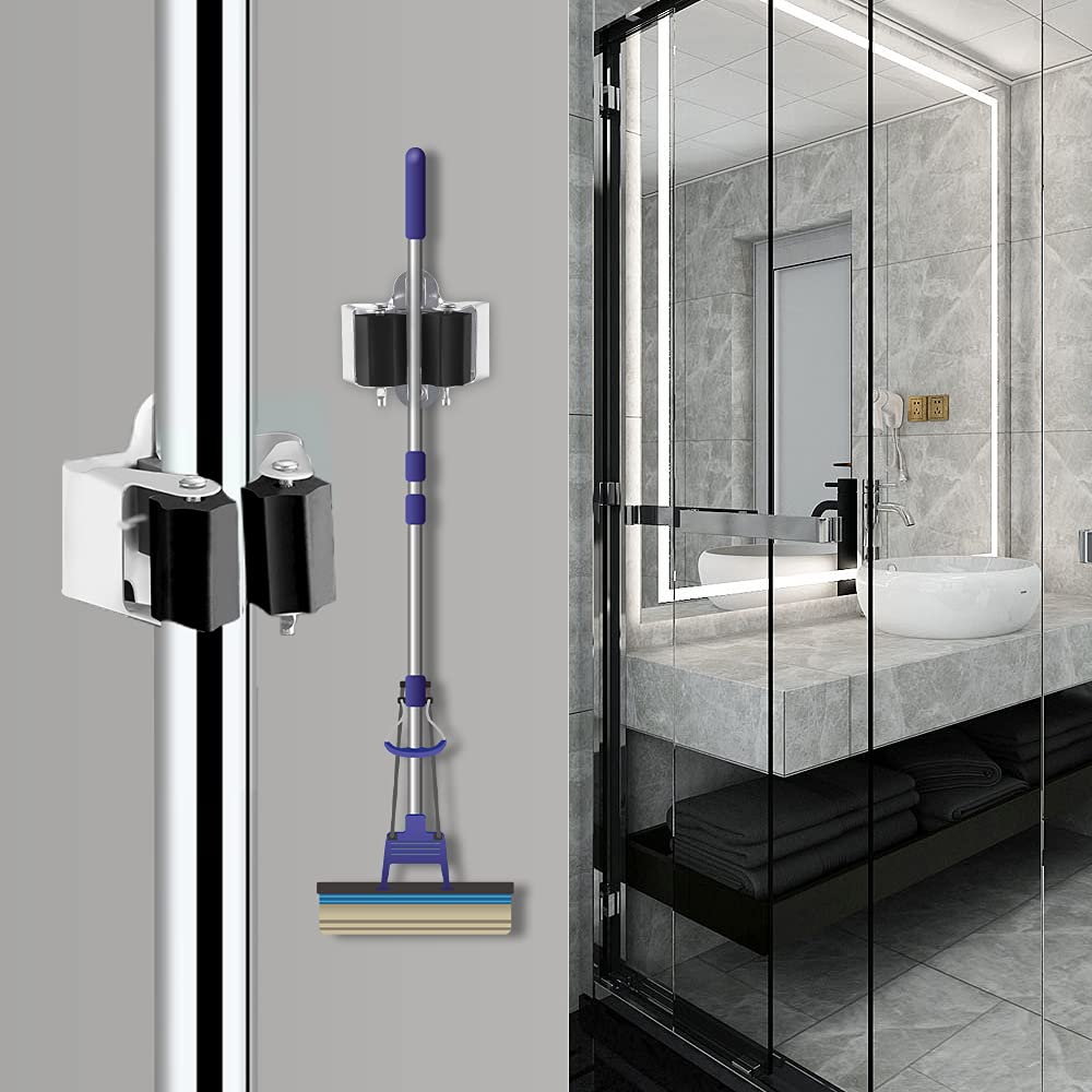 3-H Broom Hanger,Mop Holder Wall Mount 20 Pack, Broom Holder Wall Mount For Hanging And Organizing Shovel,Rake,Brush,Yard Tools In Kitchen,Laundry Room,Bathroom,House(Black)