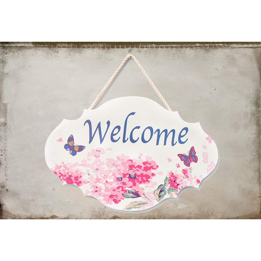 Kodoria Welcome Wooden Hanging Sign Wooden Plaque Bar Cafe Shop Store Door Decor Plaque Welcome Hanging Sign Board