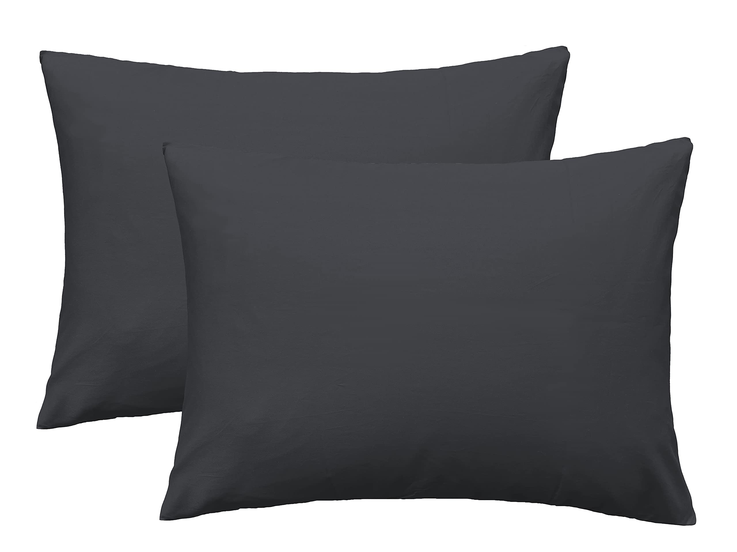 Imaylex Soft 100% Egyptian Cotton Zipper Pillow Case, Cozy And Lightweight Pillowcase, Set Of 2, Dark Grey, Standard, 20' X 26'