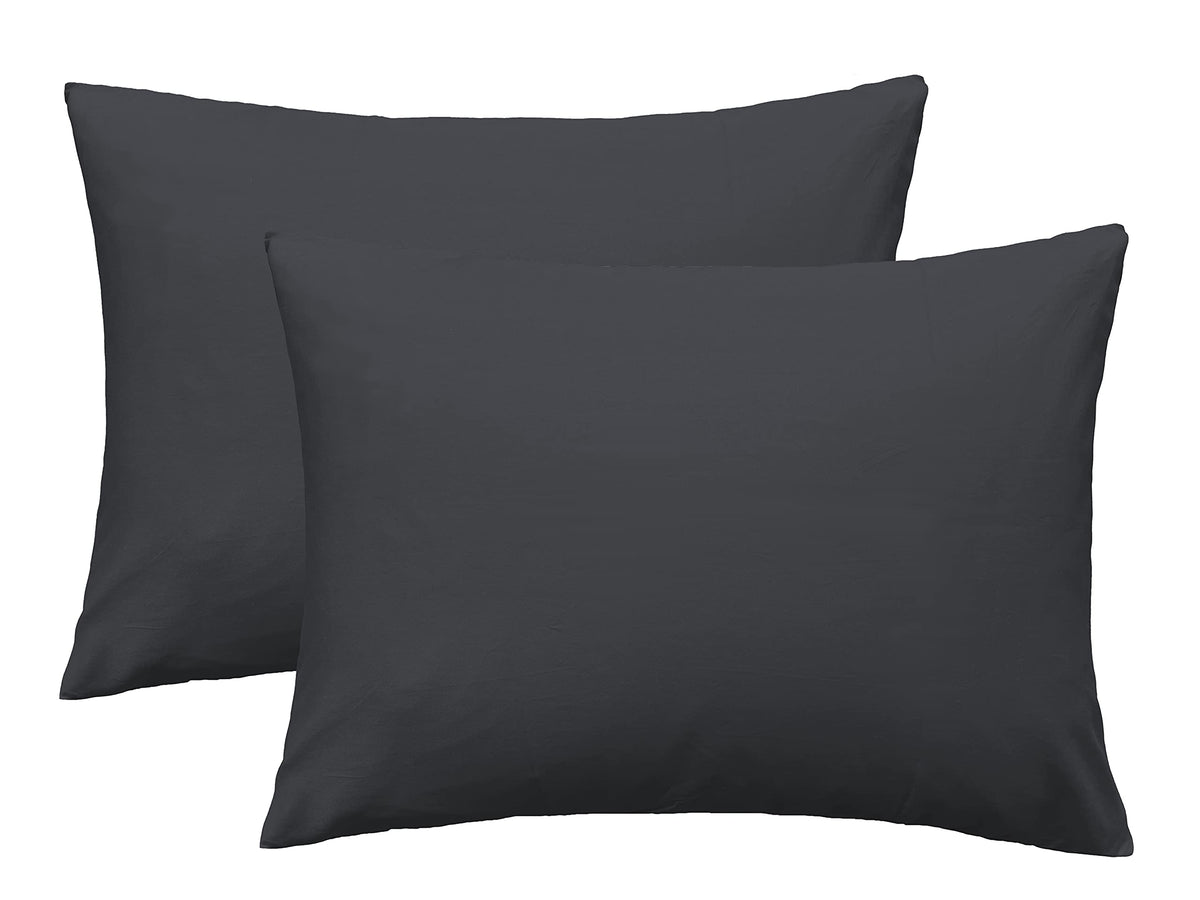 Imaylex Soft 100% Egyptian Cotton Zipper Pillow Case, Cozy And Lightweight Pillowcase, Set Of 2, Dark Grey, King, 20' X 36'