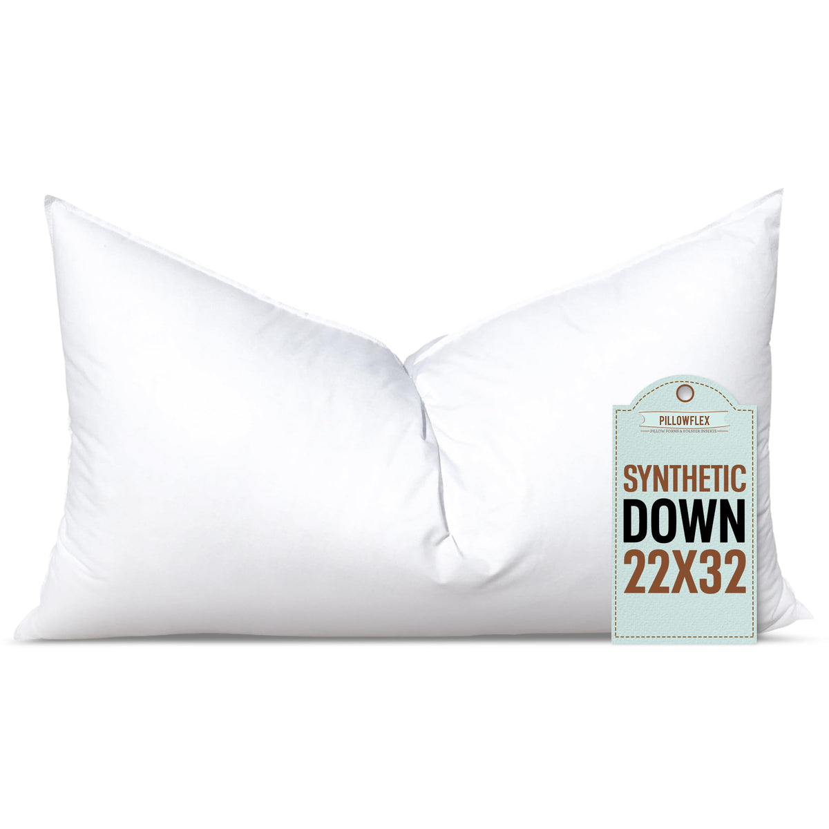 Pillowflex Synthetic Down Pillow Insert - 22X32 Down Alternative Pillow, Ultra Soft Oversized Queen Bed Sleeping Pillow, Large R