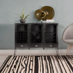 Ergode Bordeaux Modular Wine Cabinet Set - 70 Bottle Storage, Stemware Rack, Drawers