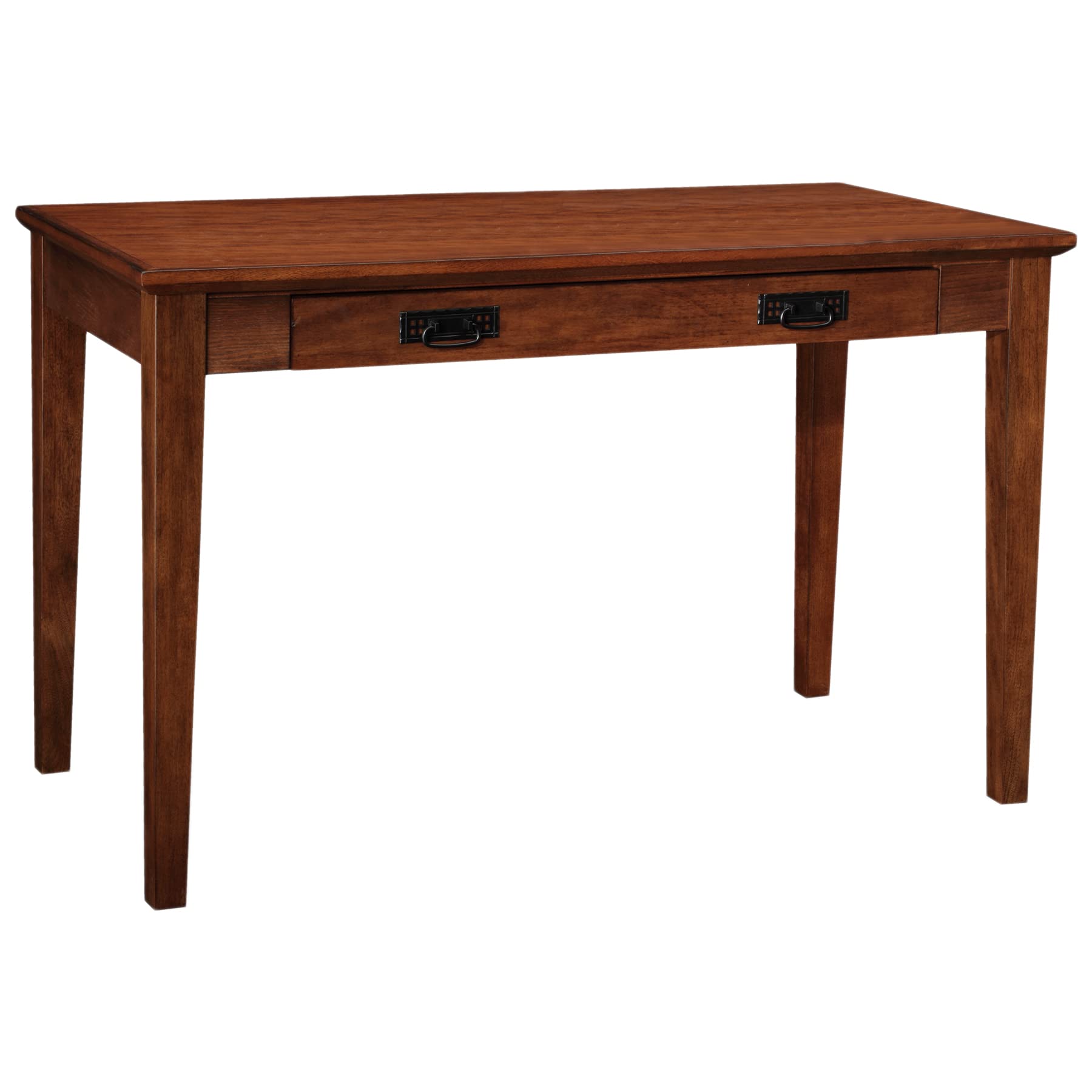 Leick Home 82400 Mission Writing Computer Desk With Drop Front Keyboard Drawer, For Home Office, Solid Wood, Mission Oak