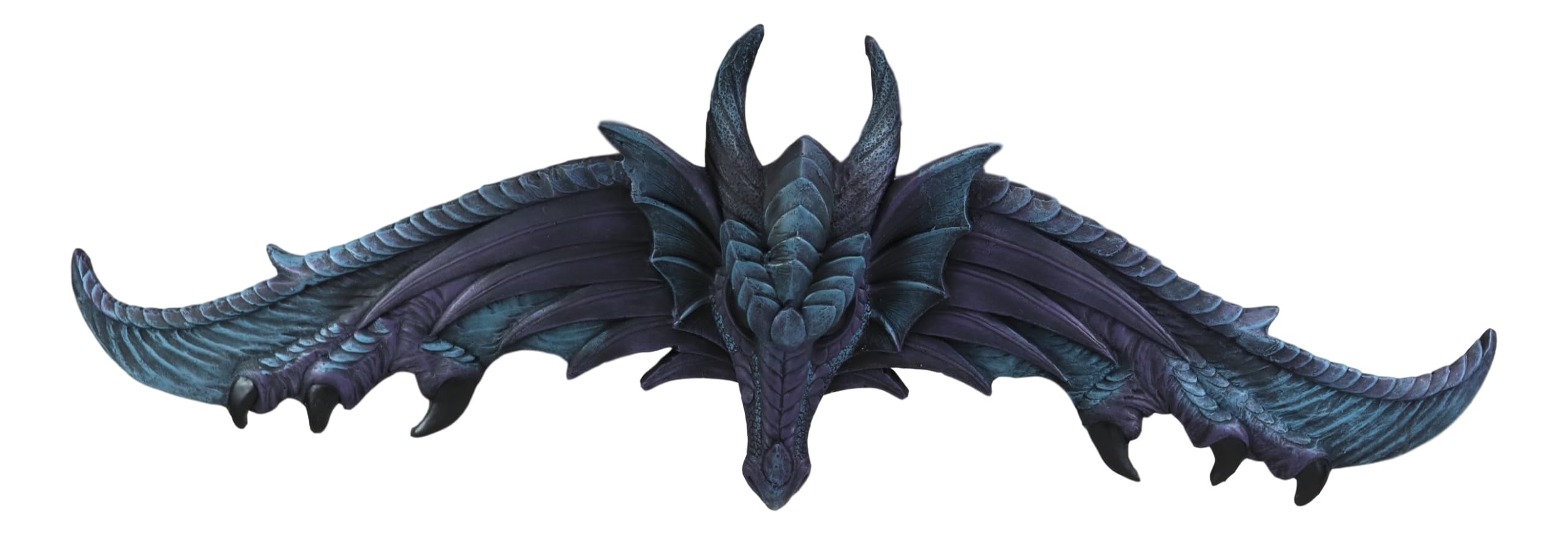Ebros Large 34.25Wide Medieval Fantasy Midnight Blue Blood Overwatch Dragon With Open Wings Wall Decor Plaque Entrance Overdoor 