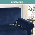 Turquoize Velvet Couch Covers Sofa Covers For 3 Cushion Couch Stretch Sofa Slipcovers With Non Slip Elastic Bottom Furniture Pro