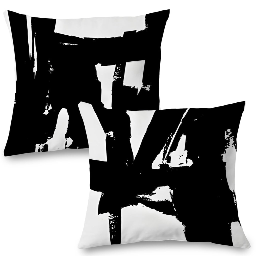 Supwhd Black And White Pillow Covers, Black And White Pillows Cover 18X18, Black And White Throw Pillows Cover Set Of 2, Black A