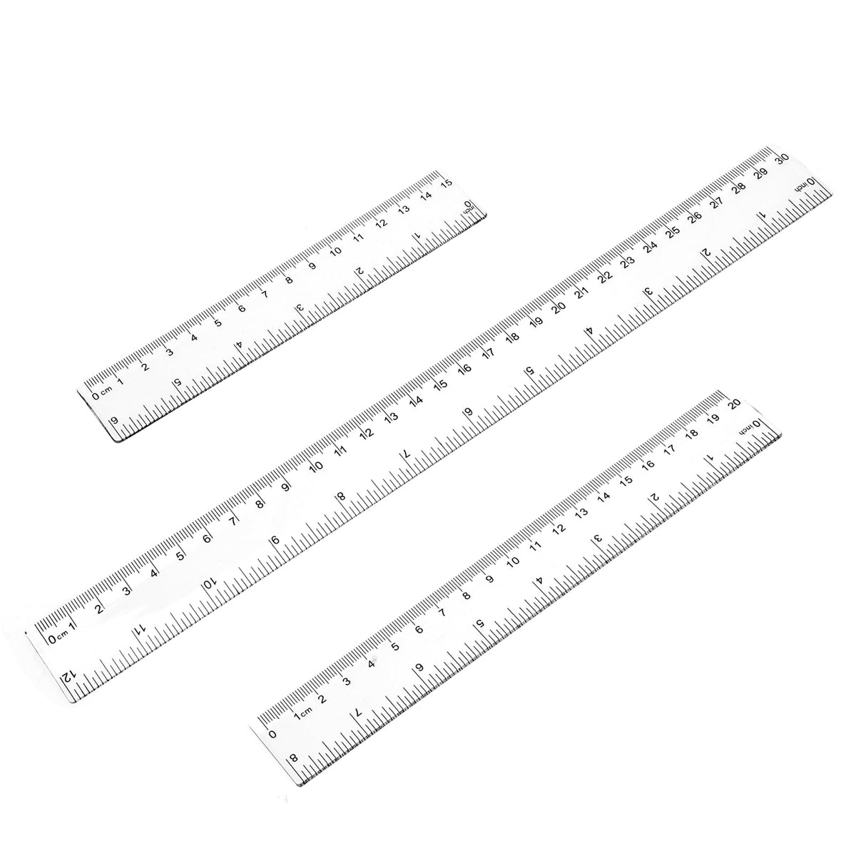 3 Pack 6 Inch 8 Inch 12 Inch Ruler Set Plastic Straight Ruler Transparent Measuring Tool Acrylic Clear Ruler For School Office S