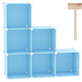 C&Ahome Cube Storage Organizer, 6-Cube Shelves Units, Closet Cabinet, Diy Plastic Modular Book Shelf, Ideal For Bedroom, Living Room, Office, 36.6' L X 12.4' W X 36.6' H Blue Upcs06L