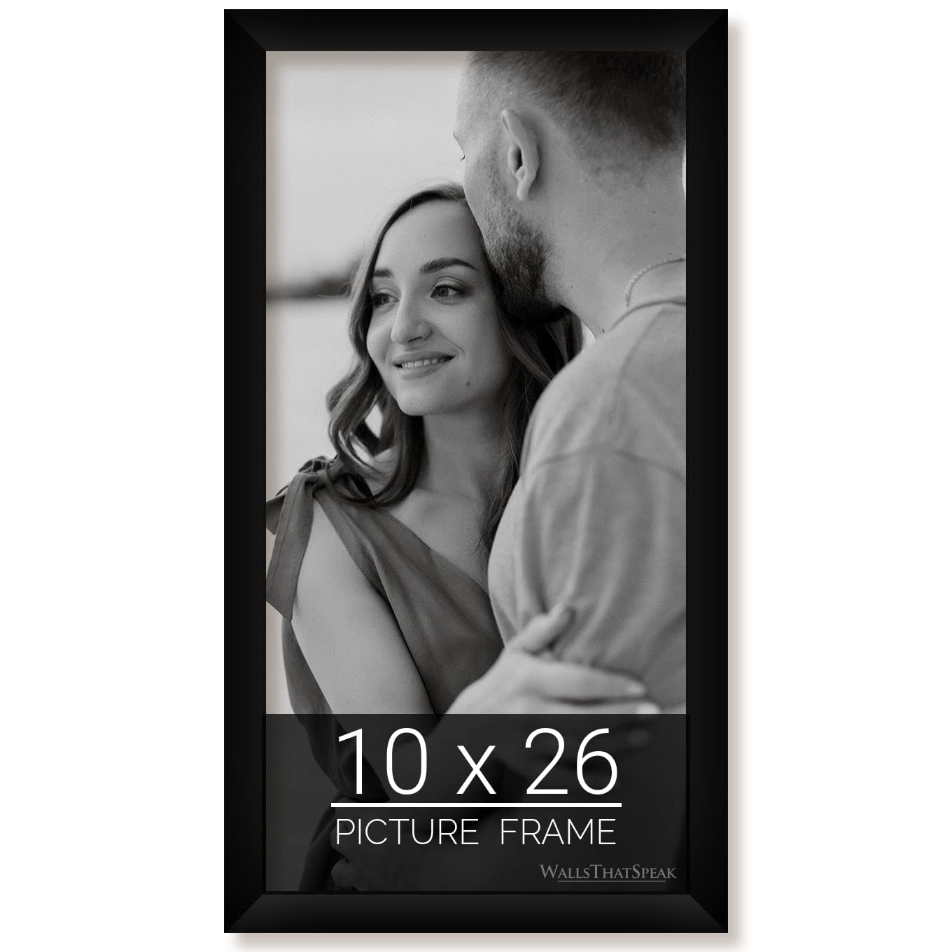 wallsthatspeak 10x26 Black Picture Frame for Puzzles Posters Photos or Artwork