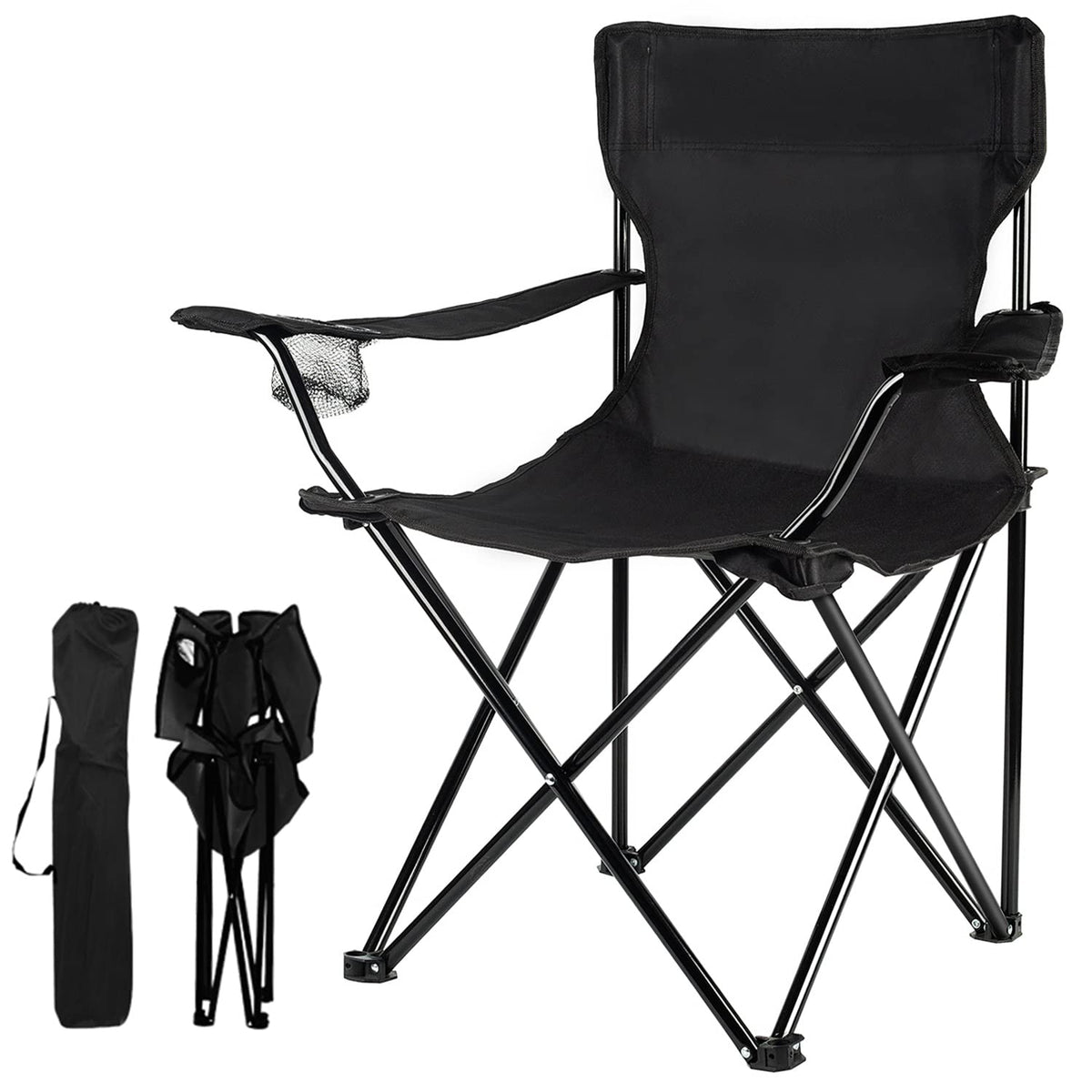 Damei Century Portable Camping Chairs Enjoy The Outdoors With A Versatile Folding Chair, Sports Chair, Outdoor Chair & Lawn Chair, Black