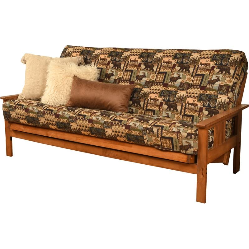 Kodiak Furniture Monterey Barbados Brown Sofa with Multi-Color Fabric Mattress