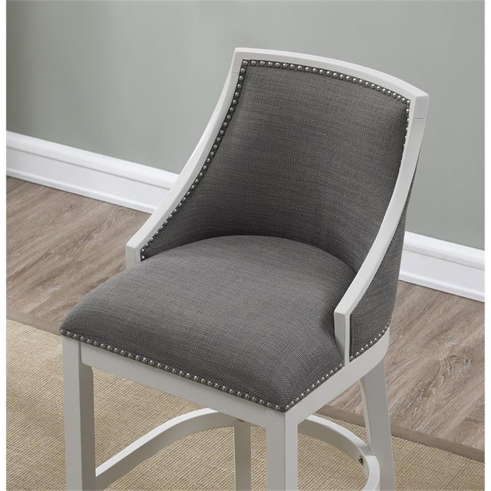 American Woodcrafters Lanie 26-Inch Stationary White Wood Counter Bar Stool