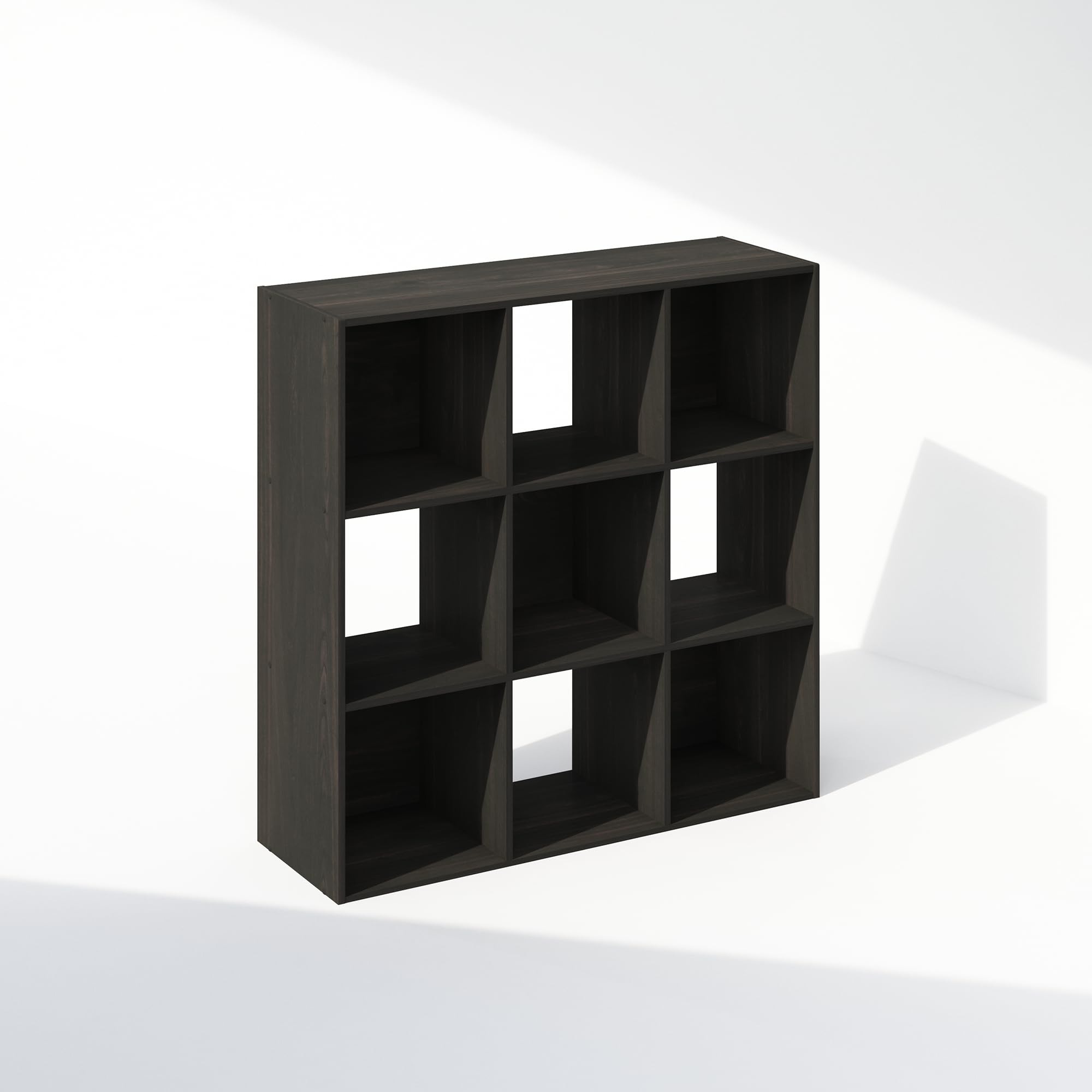 Furinno Pelli Cubic Storage Cabinet, Bookcase, Bookshelf, 9-Cube, Espresso