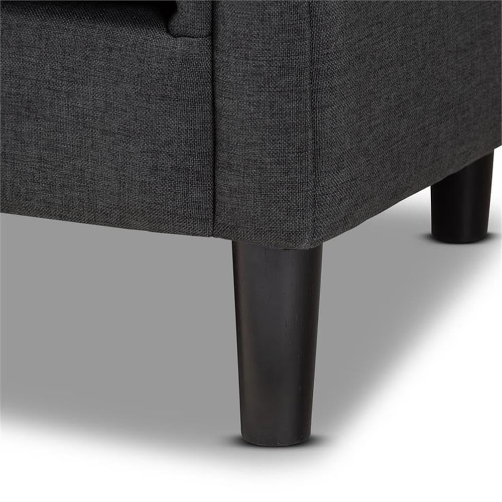 Baxton Studio Bisset Classic and Traditional Gray Fabric Upholstered Chesterfield Chair