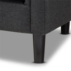 Baxton Studio Bisset Classic and Traditional Gray Fabric Upholstered Chesterfield Chair