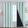 Yakamok 100% Blackout Curtains For Living Room, Noise Reducing Drapes,Thermal Insulated Blackout Curtains For Bedroom(52Wx84L, B