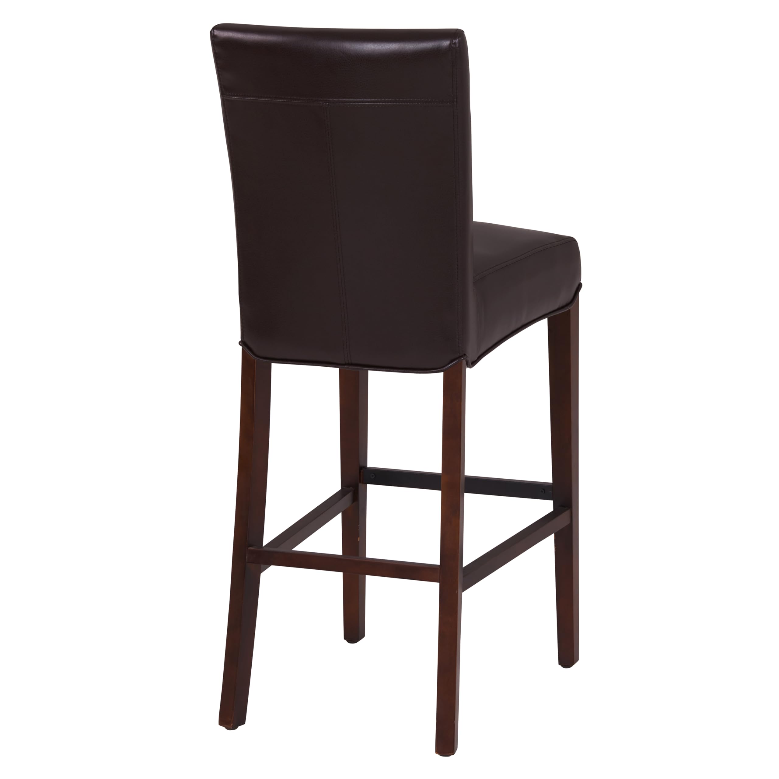 New Pacific Direct Milton Bonded Leather Bar Stool 29.5&quot;,Brown Legs,Coffee Bean Brown,Fully Assembled
