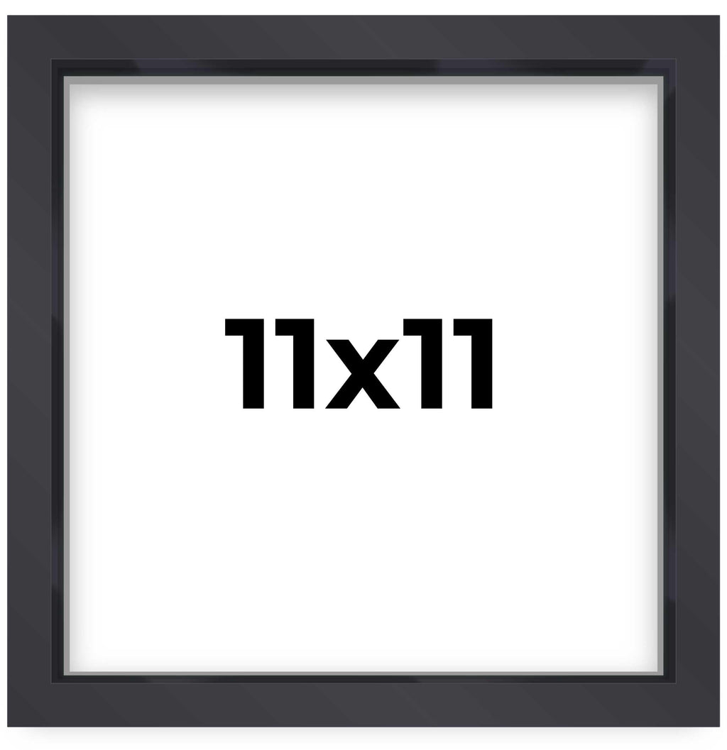 11x11 Shadow Box Frame Contemporary Black Finish | 1'' Depth of Usable Space| Interior Size 11x11 Inches| UV Resistant Acrylic, 