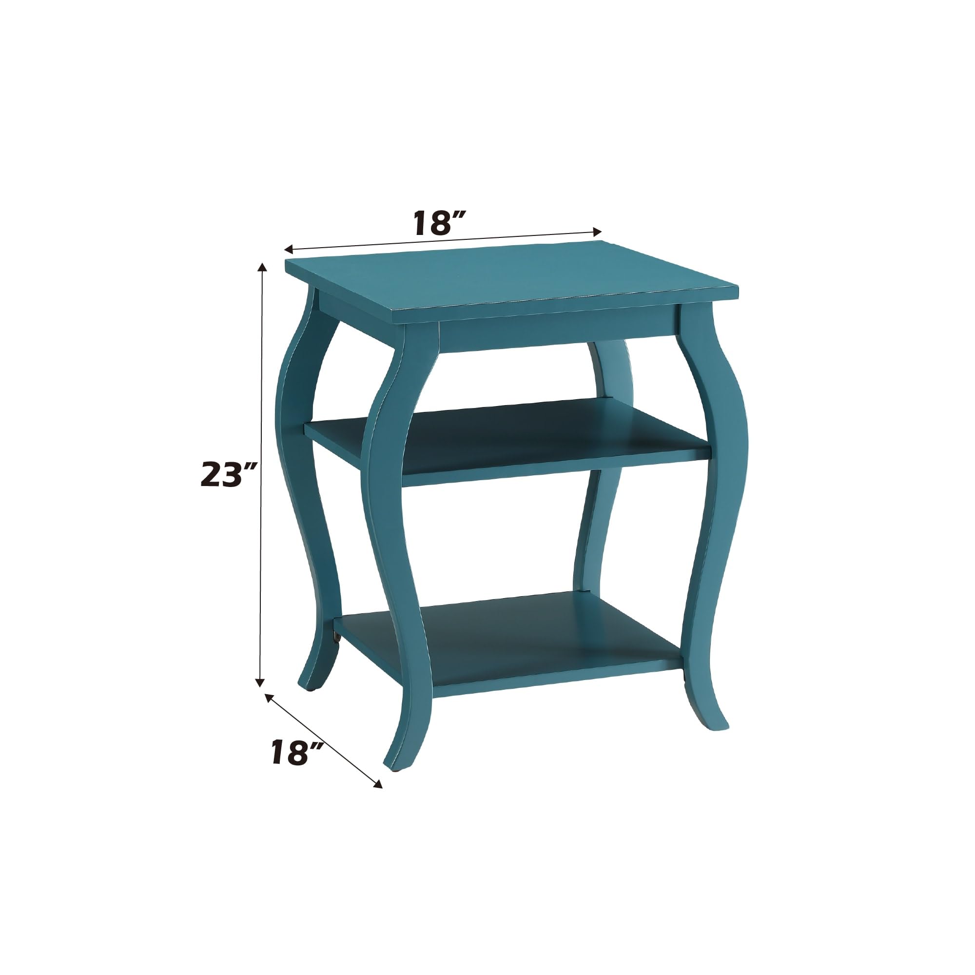 Acme Becci Wood End Table In Teal