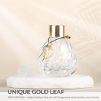 Trifolic 4Pcs Reed Diffuser Set With Metal Golden Decoration, 3.5Oz Empty Reed Diffuser Bottles With 20Pcs Reed Diffuser Sticks,