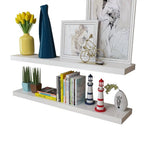 vidaXL Modern Wall Display Shelves - Set of 4 Matte White MDF – Invisible Mounting System – Ideal for Books & Collectibles