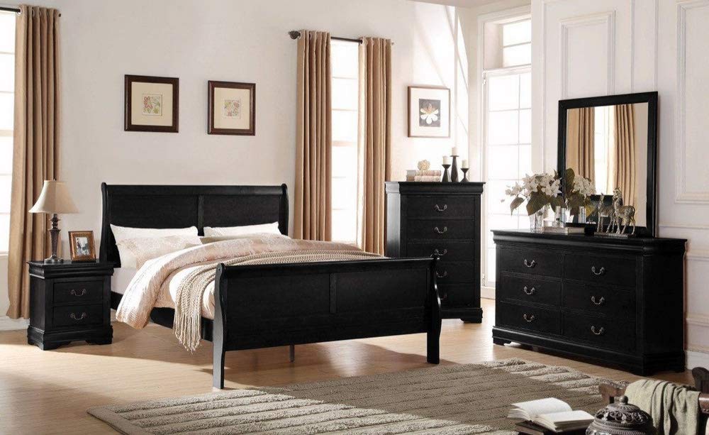 Acme Louis Philippe Full Bed in Black