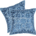 Dk Homewares Jaipuri Cotton Couch Sofa Cushion Covers 16 By 16 Set Of 2 Silk Thread Mirror Embroidered Square Cushions Pillow Co
