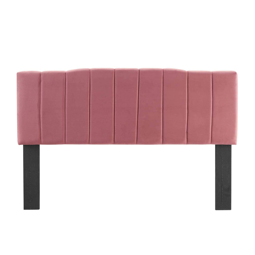 Modway Camilla Channel Tufted Performance Velvet King/California King Headboard In Dusty Rose