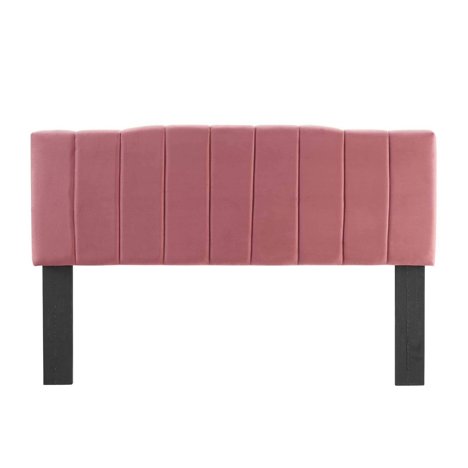 Modway Camilla Channel Tufted Performance Velvet King/California King Headboard In Dusty Rose