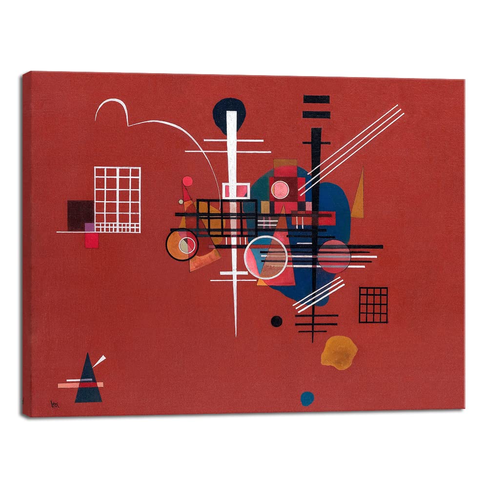 Wieco Art Canvas Prints Dull Red,1927 by Wassily Kandinsky Classic Art Reproductions Canvas Wall Art for Home Decoration