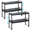 4 Pack Kitchen Cabinet Shelves Organizers, Kitchen Counter Storage Shelf Spice Rack, Expandable Length, Adjustable Height, Stack