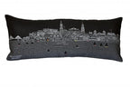 HomeRoots Grey 35' Black Charleston Nighttime Skyline Lumbar Decorative Pillow