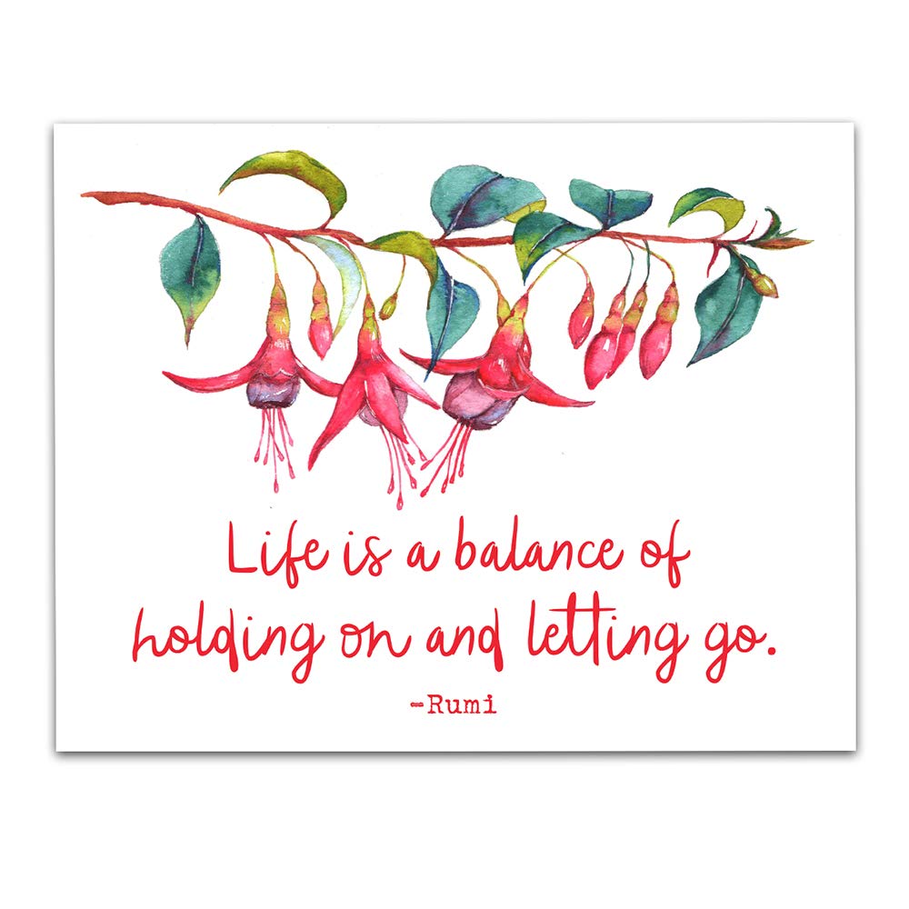TJ Originals - Life Is A Balance Motivational Wall Decor , Inspirational Quotes Wall Art , Unframed 11x14 Wall Art Print , Zen W