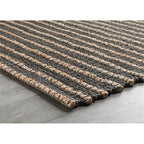 Kosas Home Alysa 30 X 96 Striped Jute Fabric Area Rug In Mineral Blue/Natural