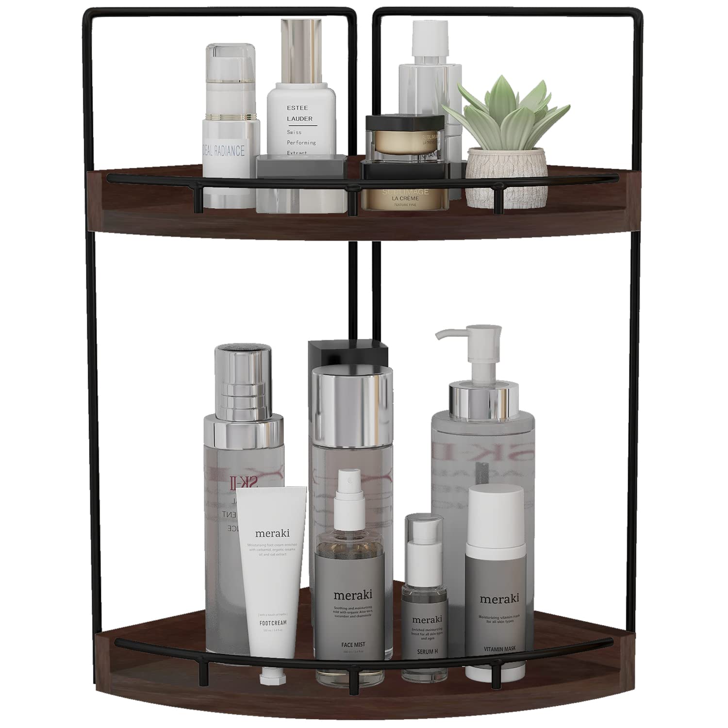 Dorhors 2-Tier Corner Bathroom Counter Organizer,Vanity Organizer,Counter Corner Shelf,Bathroom Storage and Organization,Skincar