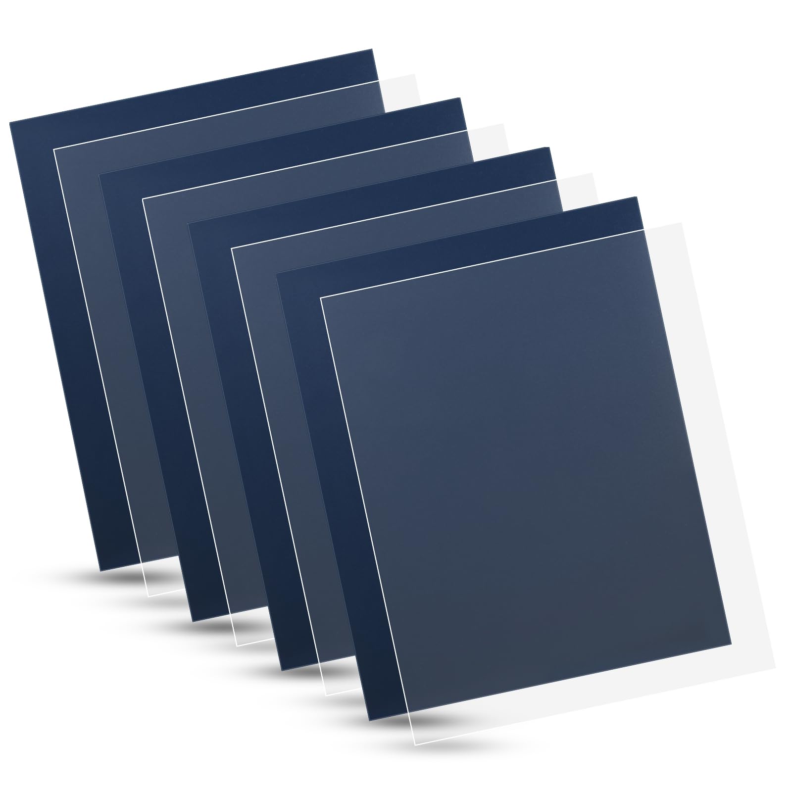 100 Pack Binding Covers Set, 8.5X11 Inches, Including 50 Pcs 12 Mil Ultra Clear Pet Binding Covers, 50 Pcs 12 Mil Navy Sand Text