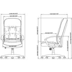 Lorell Tufted Leather Executive Black High-Back Chair