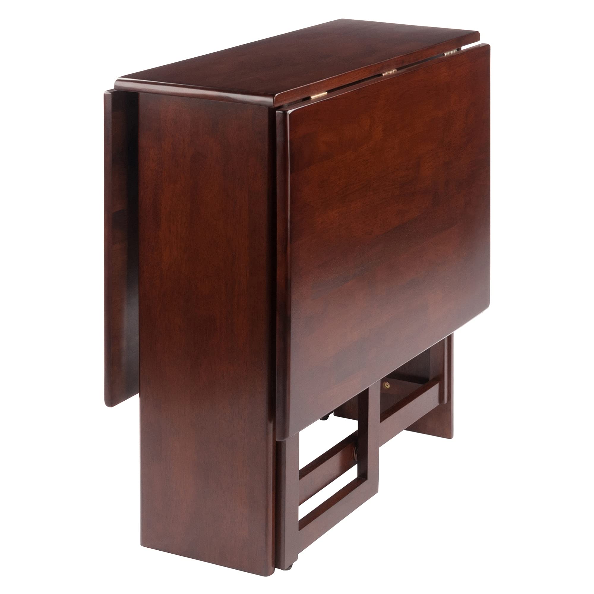 Ergode Clara Double Drop-Leaf Table - Space-Saving, Versatile, Walnut Finish, Solid Wood, Gate-Leg Supports, 47.2' Wide, 29.9' Deep, Console/Sofa Table, Easy Assembly