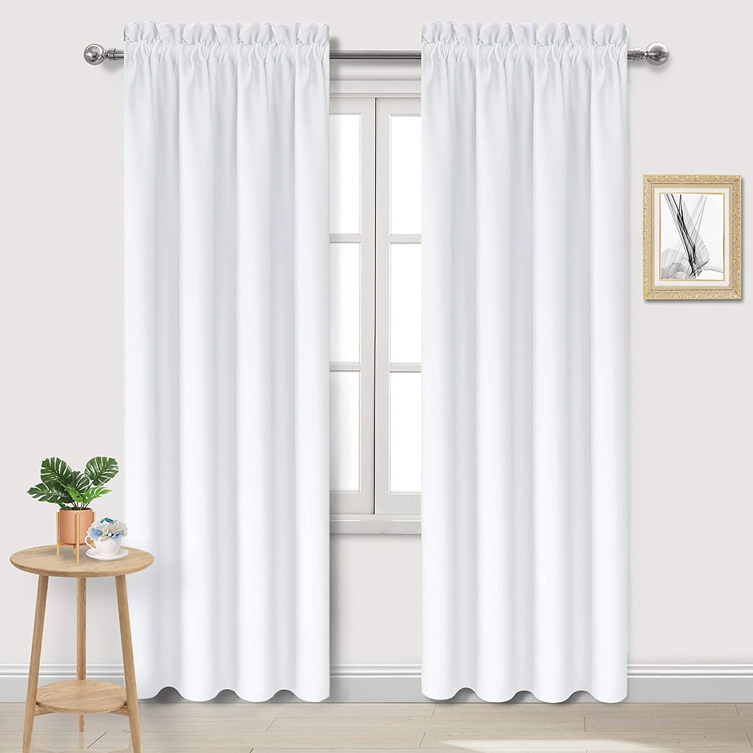 Dwcn White Curtains For Living Room Thermal Insulated, 50% Light Blocking Curtains For Bedroom, Dining Room Window, W 42X L 84 I