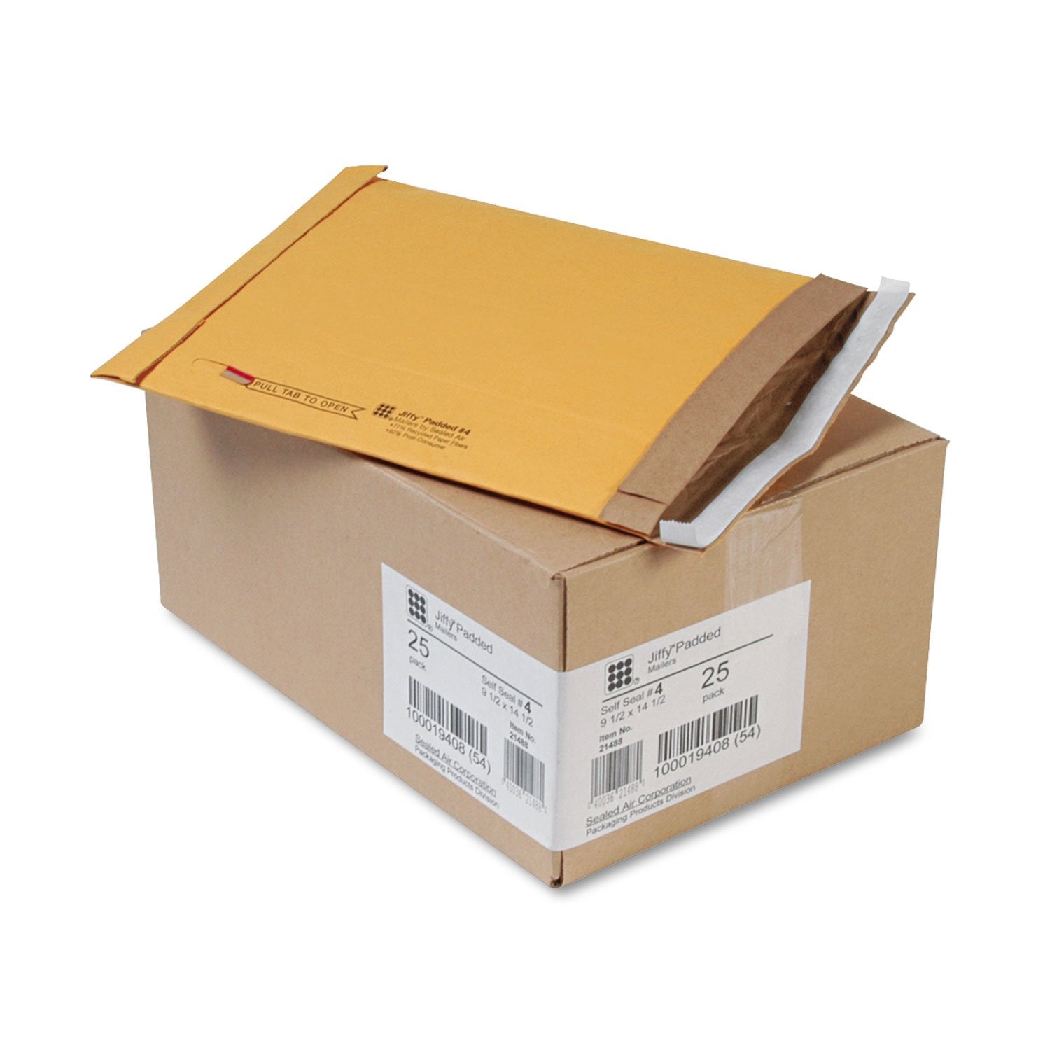 Sealed Air 21488 Sealed Air Jiffy Padded Self-Seal Mailers, 9-1/2X14-1/2, Brown Kraft, 25/Box