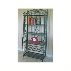 International Caravan Mandalay Iron 5-Tier Bakers Rack in Black