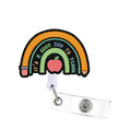 Tian Zhun Badge Reel Retractable With Alligator Clip Back To School Badge Holder Rainbow Acrylic Badge Accessories For School Te