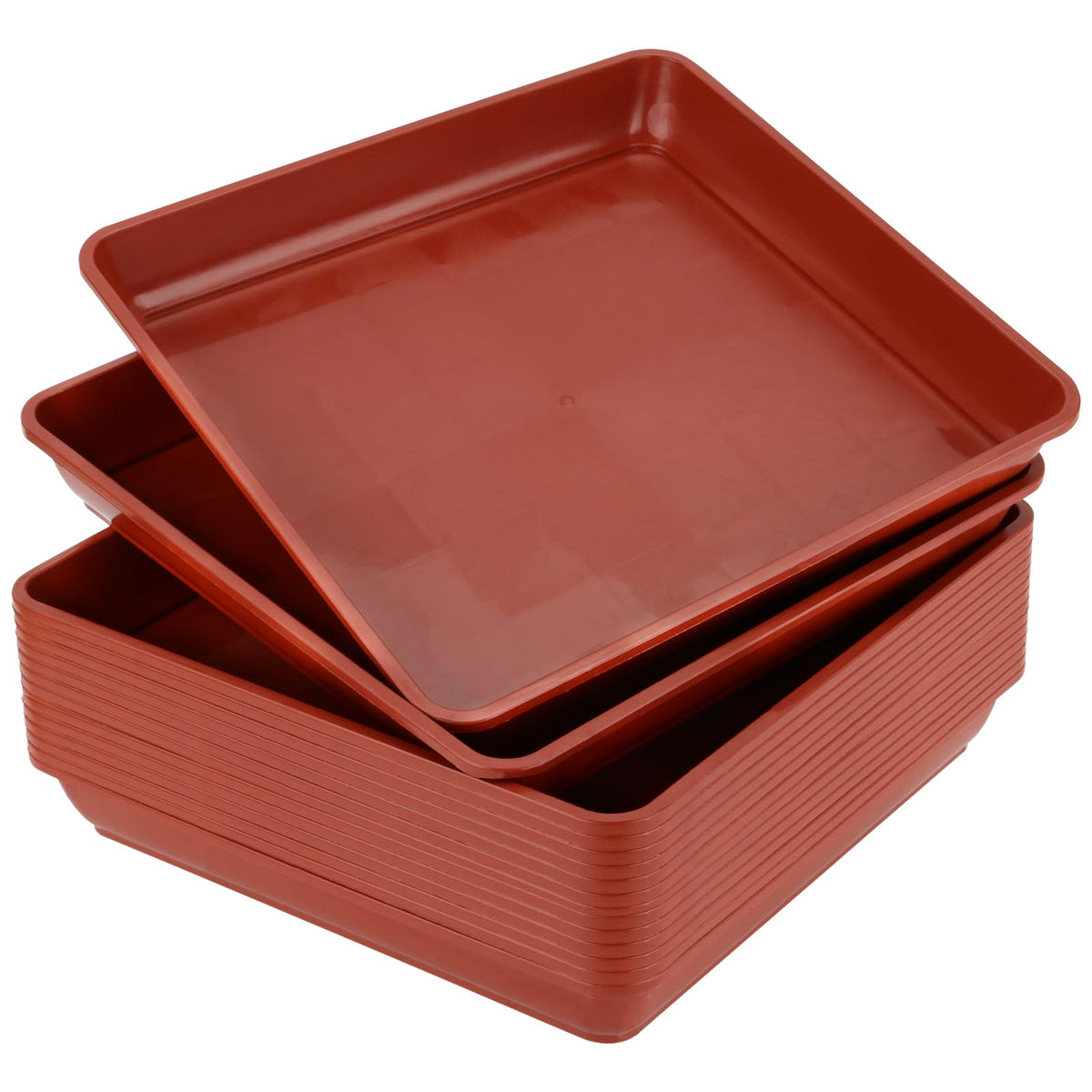 Joikit 15 Pcs 8.8 X 8.8 Inch Square Plant Saucer, Plastic Plant Saucer Drip Tray, Square Flower Pot Tray For Indoors And Outdoor
