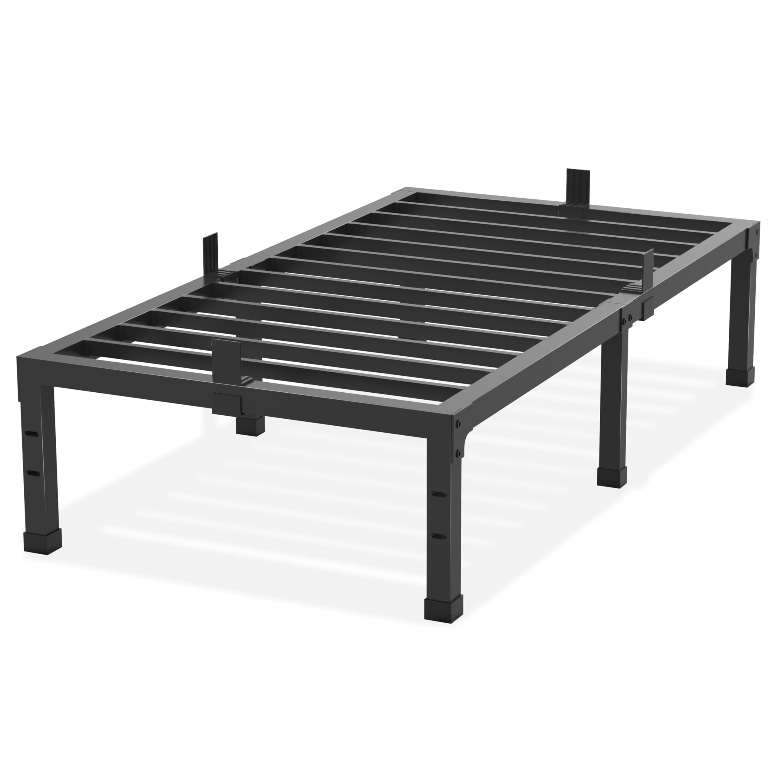 Yitong Angel Twin Size Bed Frames, 14 Inch High 3500 Lbs Heavy Duty Metal Platform, Mattress Foundation With Steel Slat Support/No Box Spring Needed/Noise Free/Non-Slip/Easy Assembly